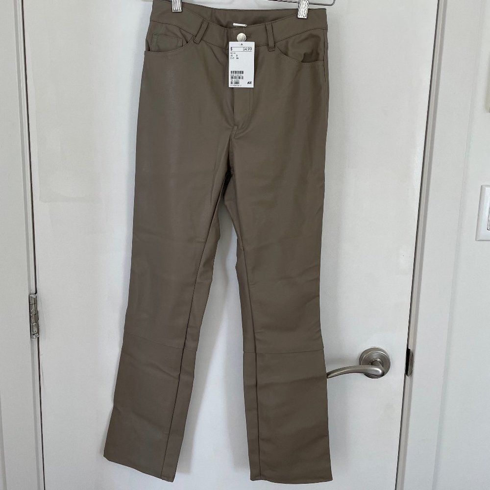 H&M Straight Leg Pants in Taupe